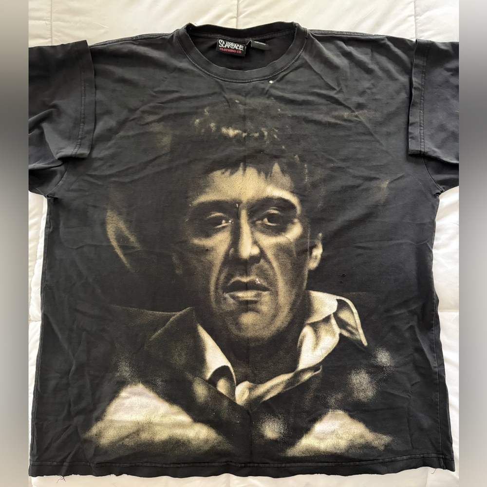 Vintage Scarface Tony Montana Graphic T Shirt Made Korea Desk‎ Scene Distressed